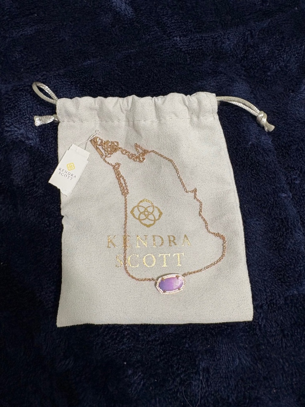 Kendra Scott Rose Gold Necklace with Purple Pendant